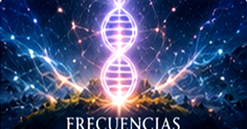 Geometría luminosa que evoca vibraciones sonoras